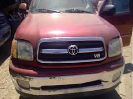 2002 TOYOTA TUNDRA, BURGUNDY, LIMITED, EXTD CAB, 4.7L, AT, 2WD. Z25123